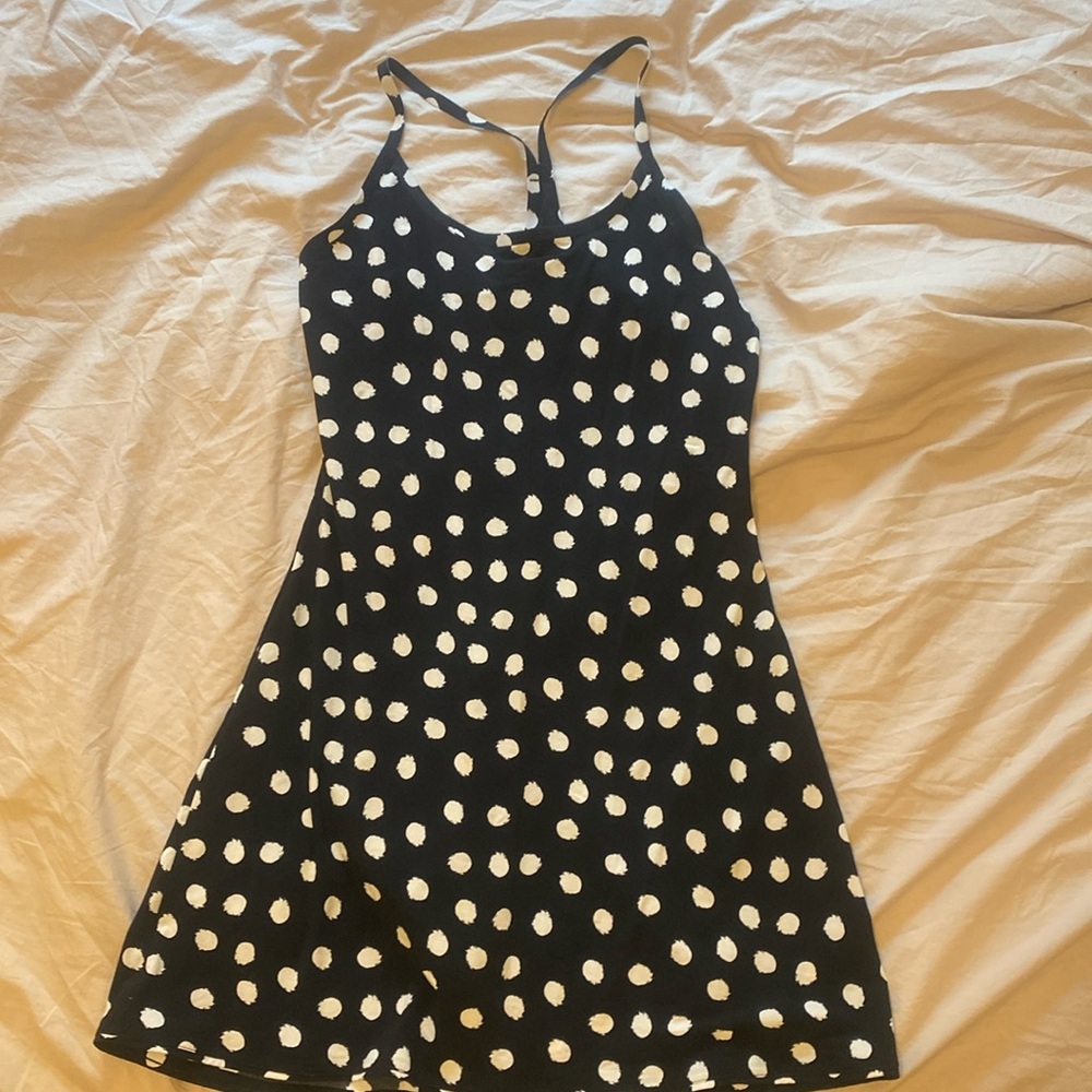 Outdoor Voices Exercise Dress in BW Polka Dot